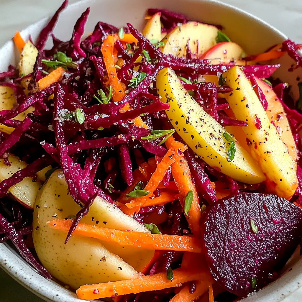 Raw Beet Salad with Apples and Carrots