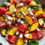 Refreshing and Juicy Watermelon Peach Salad for Hot Summer Days