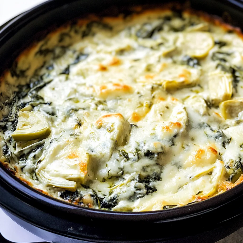 Slow Cooker Spinach Artichoke Dip