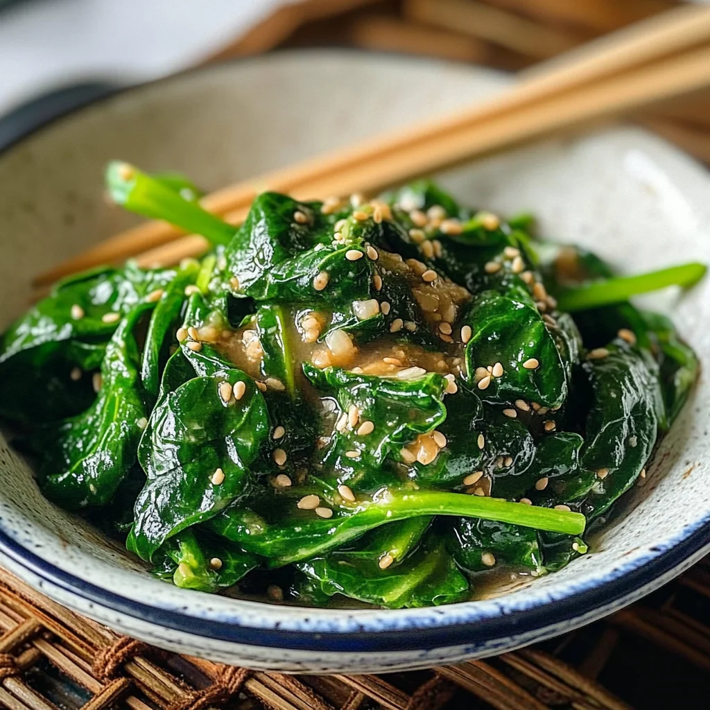 Spinach with Sesame Miso Sauce
