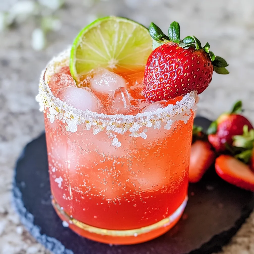 Strawberry Lime Mocktail Margarita