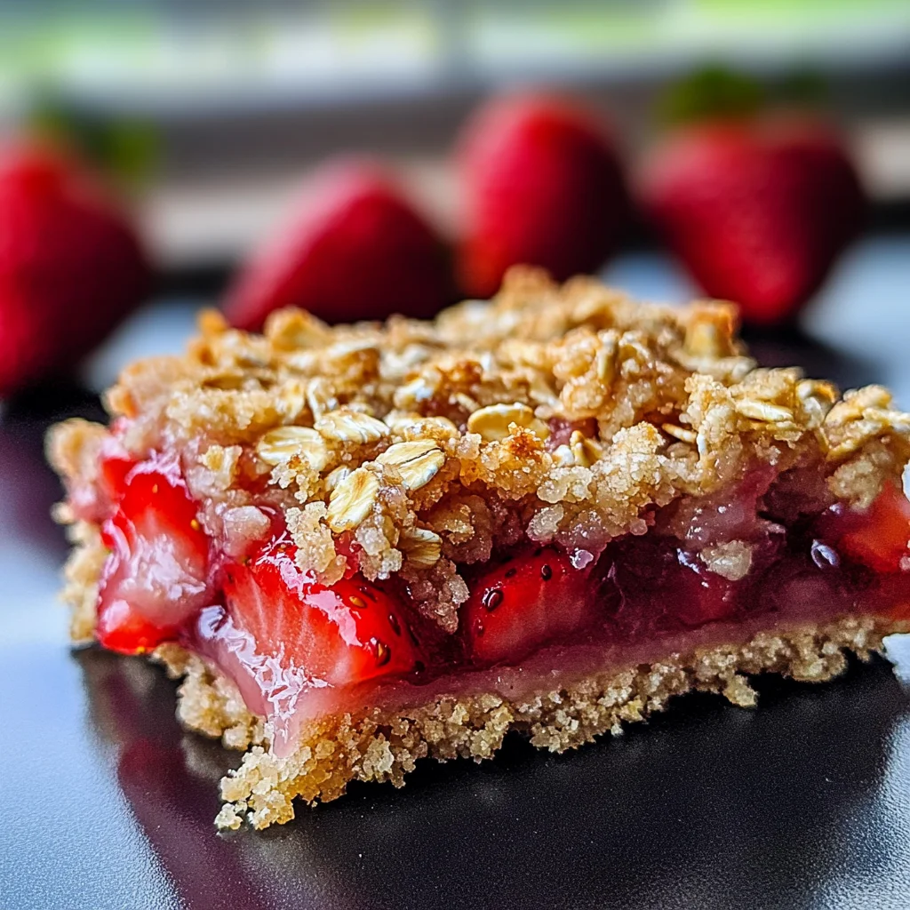 Strawberry Oatmeal Crumble Bars