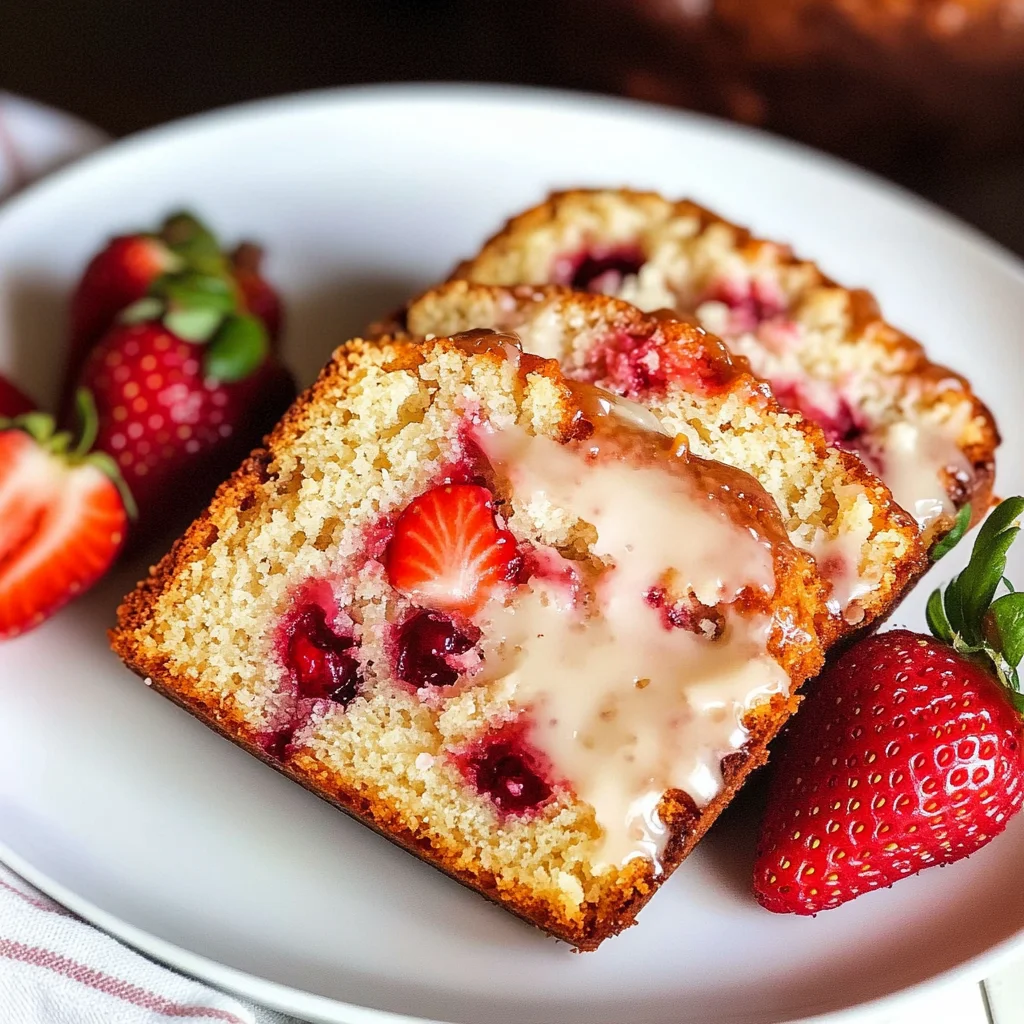 Strawberry Quick Bread with Fresh Berries
