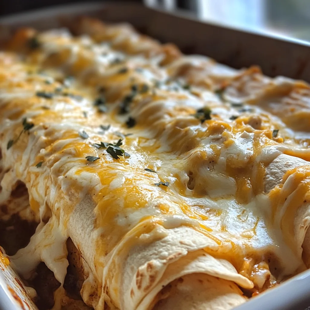 38g Protein Chicken Enchiladas with Dreamy White Sauce