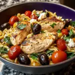 Create a Flavorful High Protein Mediterranean Chicken Orzo Dish Today!