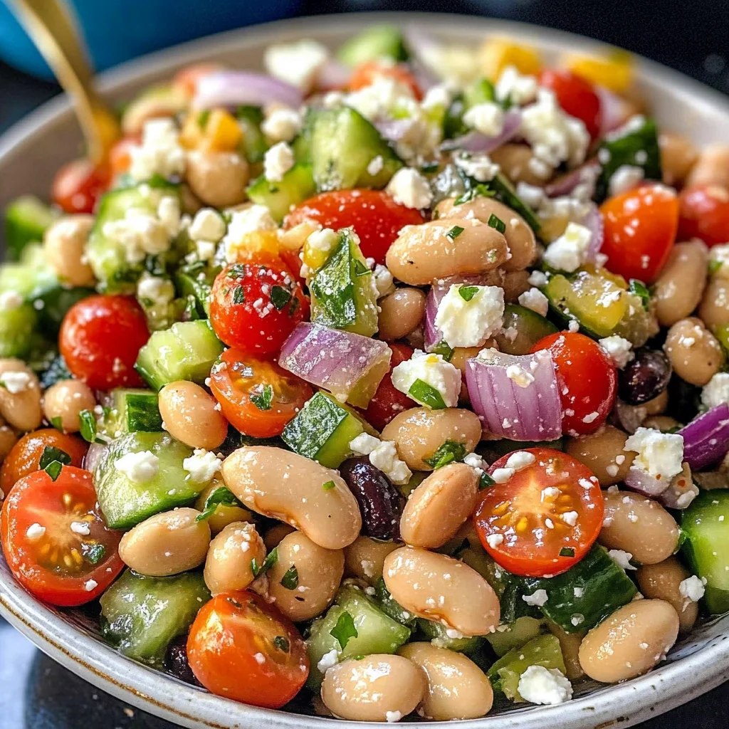Easy Greek Bean Salad with Marinated Beans