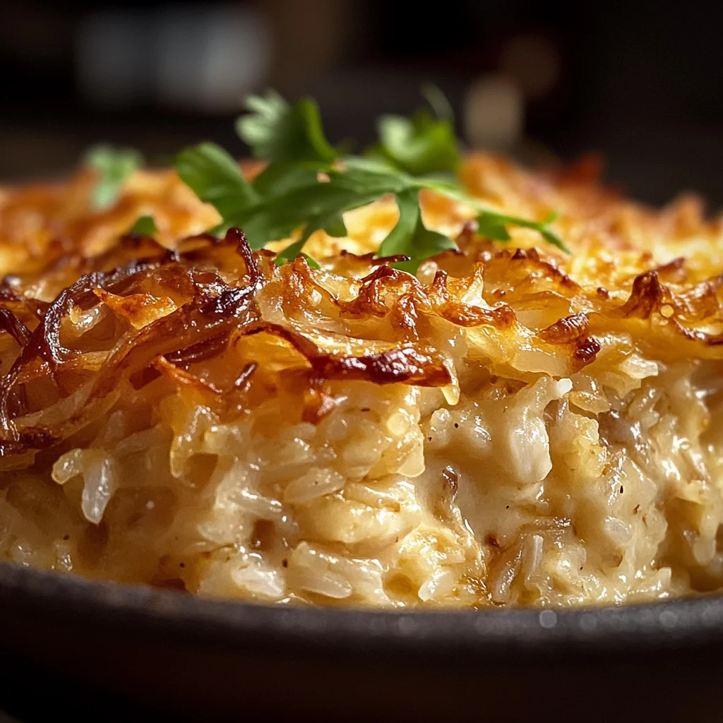 French Onion Chicken Rice Casserole