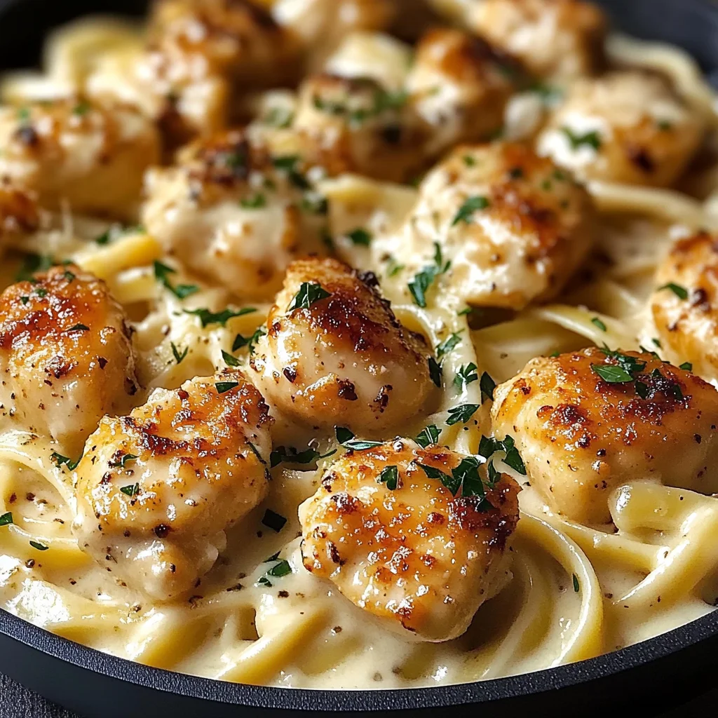Garlic Butter Chicken Bites with Creamy Parmesan Pasta: An Incredible 7-Step Recipe