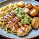 Greek Lemon Chicken Alfredo with Roasted Potatoes