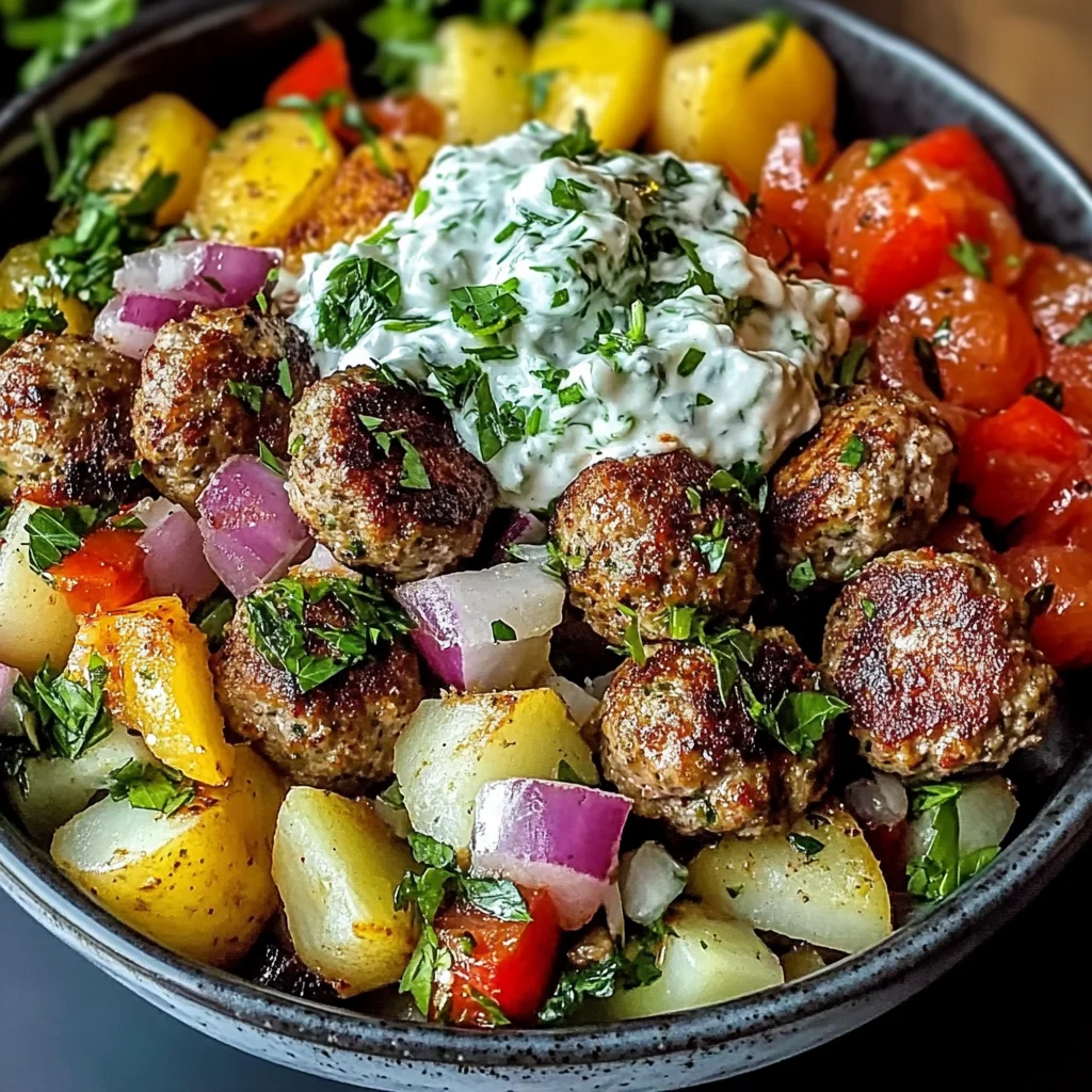 Irresistibly Easy Greek Meatball Bowl Recipe for Family Dinners