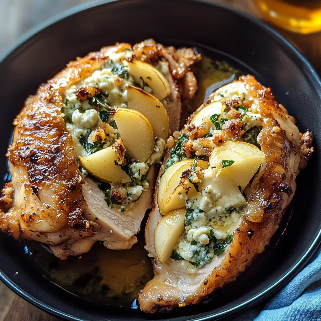 Pear and Gorgonzola Stuffed Chicken