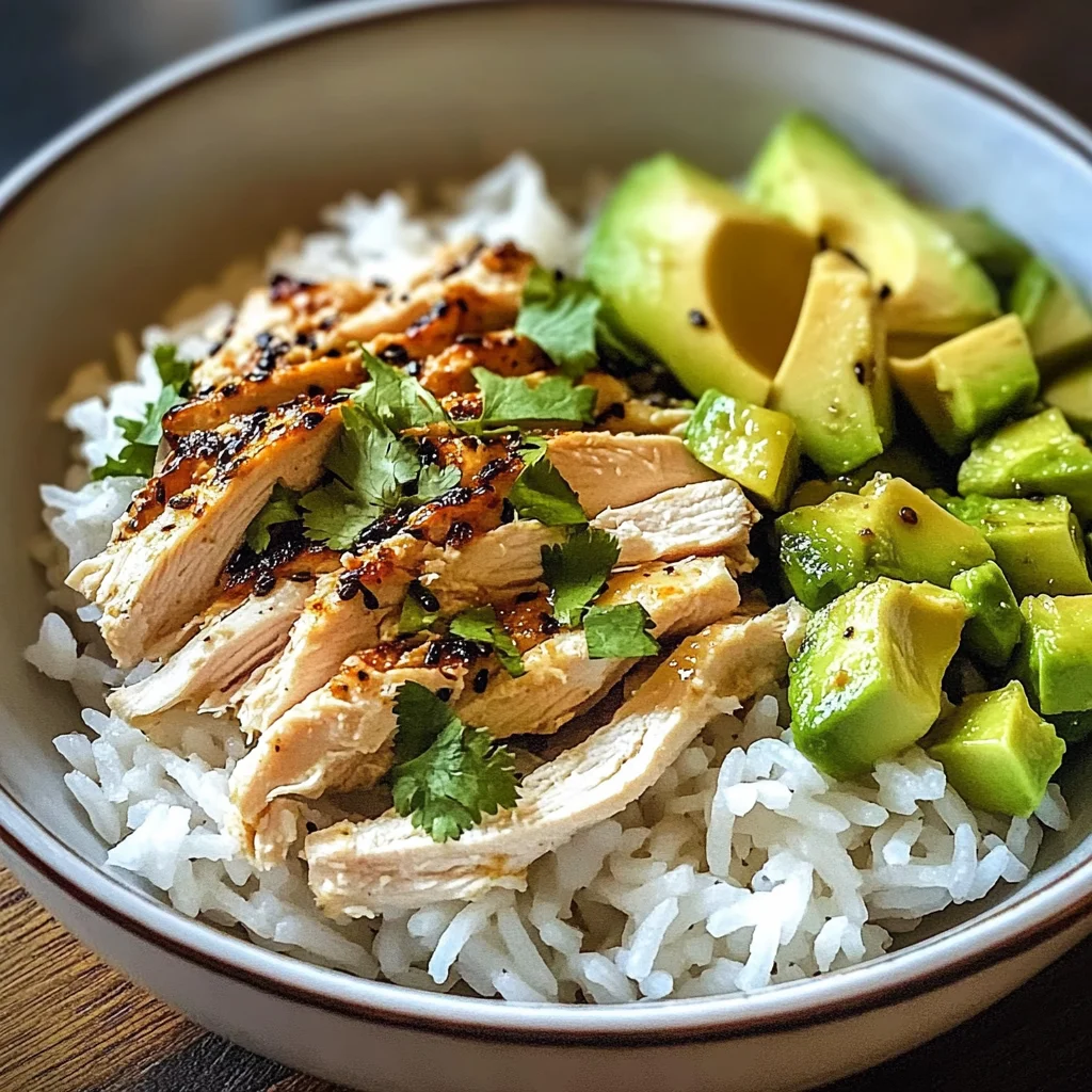 Shredded Chicken & Avocado Rice Bowl