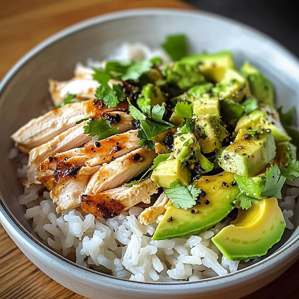Shredded Chicken & Avocado Rice Bowl