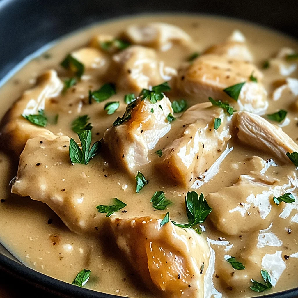 Slow Cooker Creamy Chicken & Gravy
