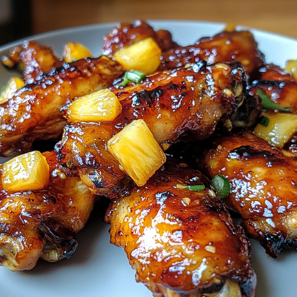 Sticky Pineapple-Teriyaki Chicken Wings in 3 Steps
