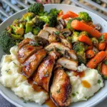 Teriyaki Chicken with Mashed Potatoes and Roasted Veggies